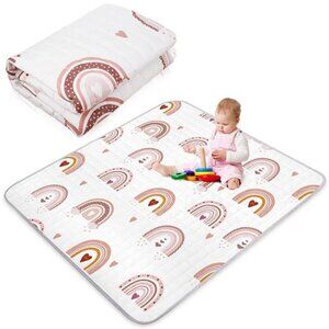 43 x 43 Inch Boho Baby Play Mat Portable Crawling Washable Foldable